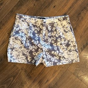 Sam Edelman navy white floral high waisted chino short size 6